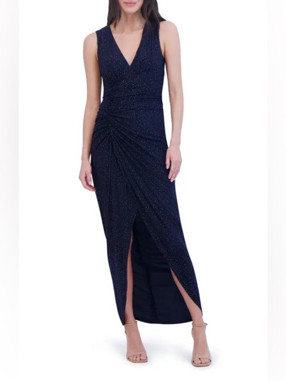 Vince Camuto Navy Slit Gown Size 0 Nwot
